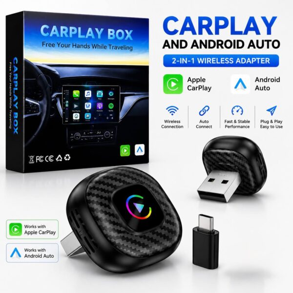 CarPlay & Android Auto  Intelligent pour Voiture, Connexion Automatique Rapide