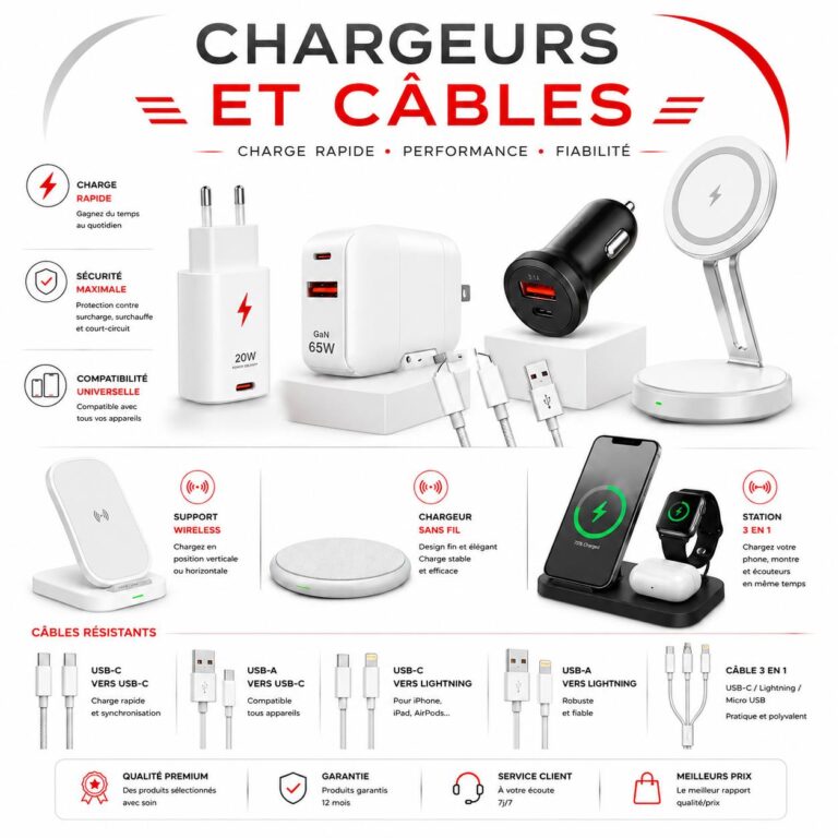 Chargeurs et câbles
