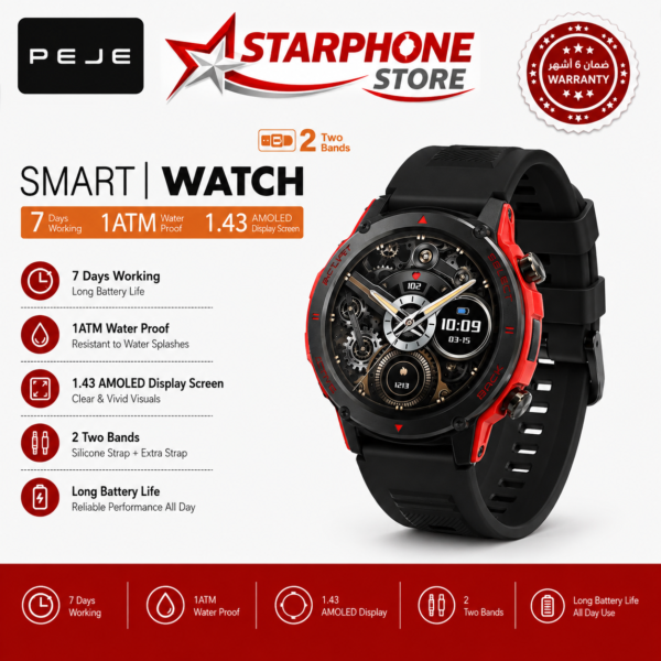 Smart Watch PEJE ZW13-AMD AMOLED 1,43″ Appels Bluetooth IP68