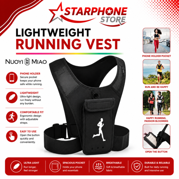 Gilet de sport réglable avec poche pour téléphone portable et clés, pour hommes et femmes