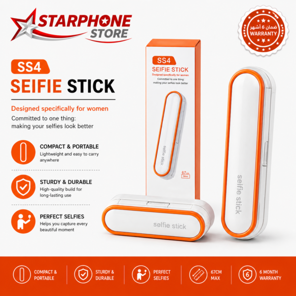 Mini Perche à Selfie Pliable SS4 Anti-Tremblement 700mm avec Télécommande