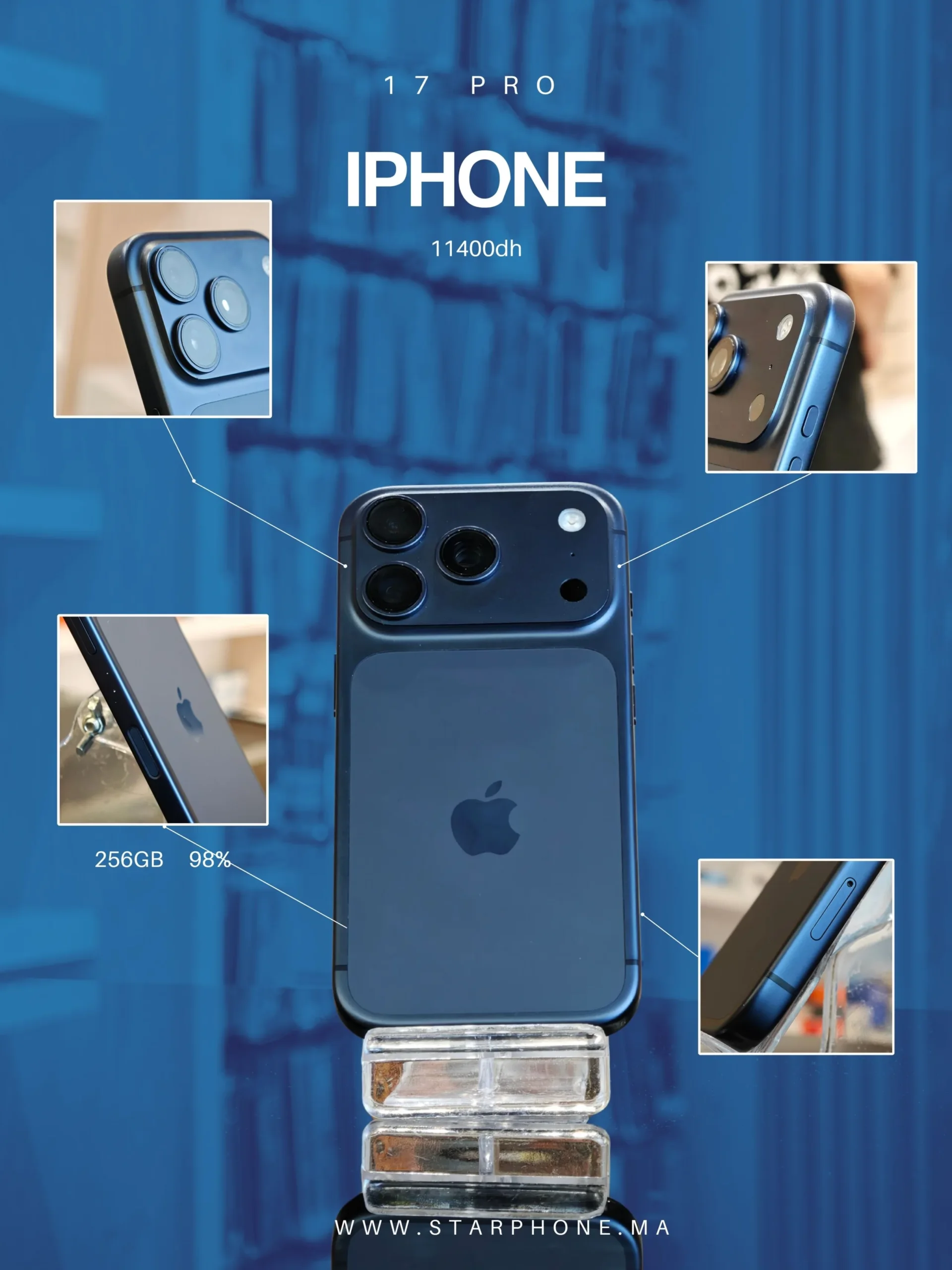 IPHONE 17 PRO 256GB 98% 1647 BL Apple IPHONE 17 PRO 98% 1647 - StarPhone Maroc